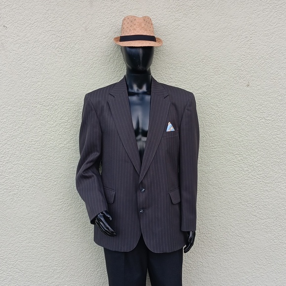 JOHN L. BLAIR (USA) MEN'S VINTAGE "PERSONAL CHOICE" PIN-STRIPED LUXURY BLAZER - Picture 14 of 17